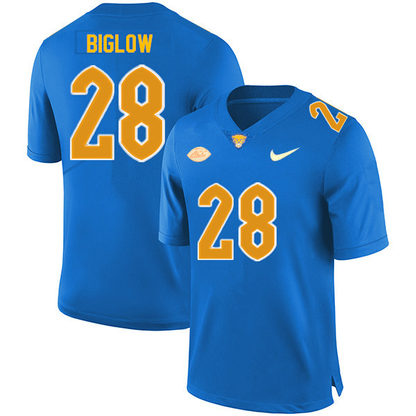 Men #28 Noah Biglow Pitt Panthers College Football Jerseys Sale-Royal